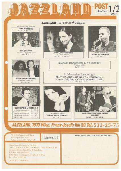 Jazzland Programm-Cover 01-02/2001