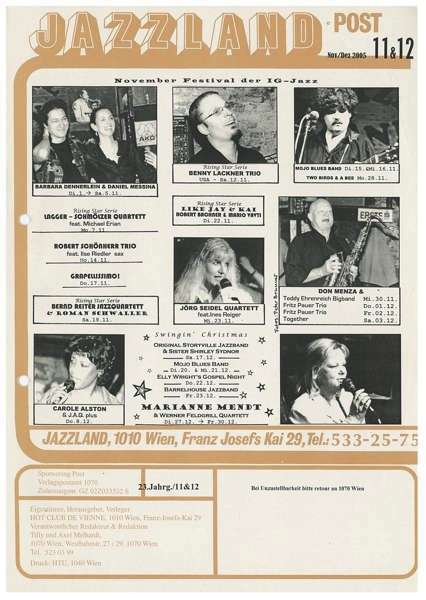 Jazzland Programm-Cover 11-12/2005